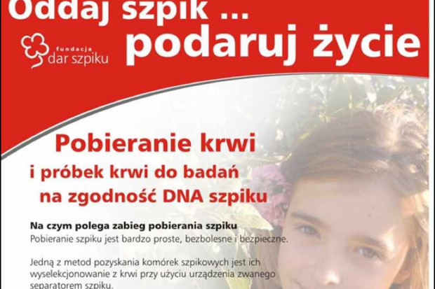 Kraków: za mało na badania dawców szpiku