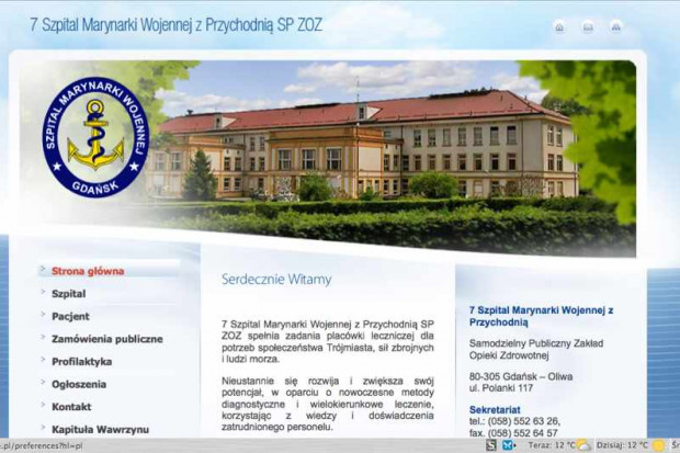 Gdańsk: Szpital Marynarki Wojennej wznawia pracę dwóch oddziałów