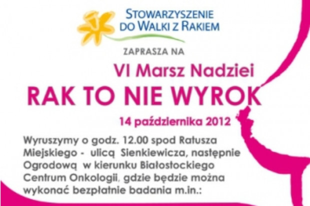 Białystok: Marsz Nadziei "Rak to nie wyrok"