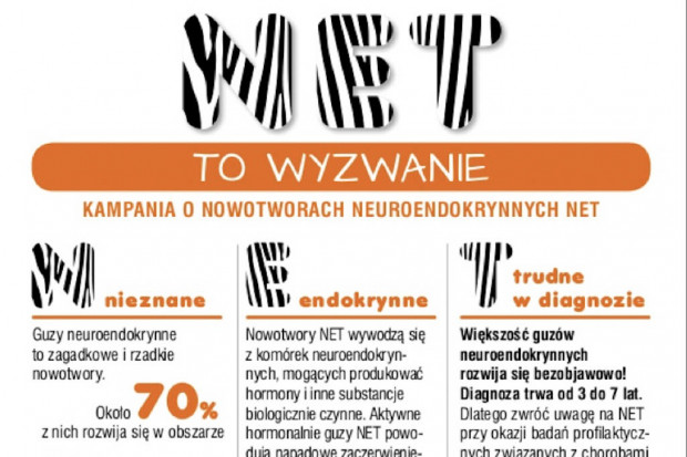 Fragment plakatu kampanii kampanii "Net to wyzwanie" Dzień Świadomości Nowotworów Neuroendokrynnych