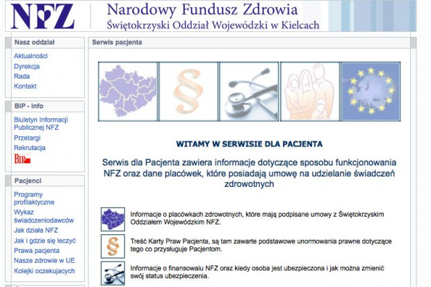 Świętokrzyski NFZ stworzył podstrony www dla pacjentów