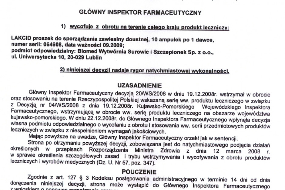 Lek, choć wycofany z obrotu, wcale nie musi szkodzić zdrowiu