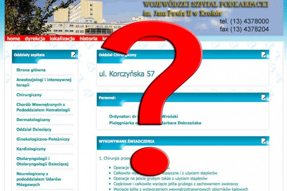 Krosno: jak nie będzie porozumienia, to nie będzie przez kwartał szpitala