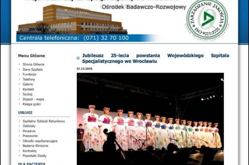 Wrocław: ćwierć wieku Wojewódzkiego Szpitala Specjalistycznego