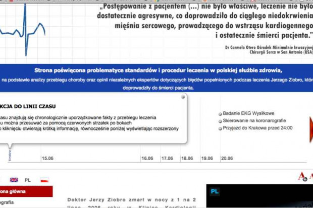 Strona internetowa dot. śmierci ojca Zbigniewa Ziobry