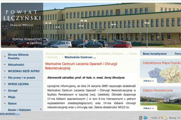 Łęczna: rozbudowa centrum oparzeń