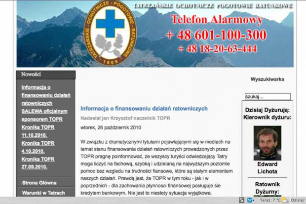 TOPR: sytuacja jest normalna