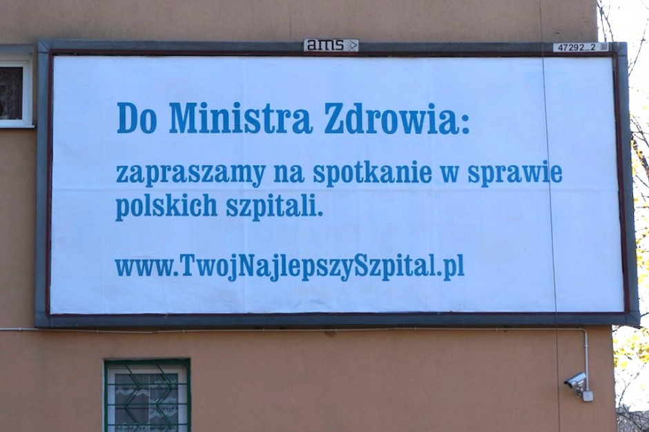 Szpitale na bilboardzie zapraszają ministra do rozmowy