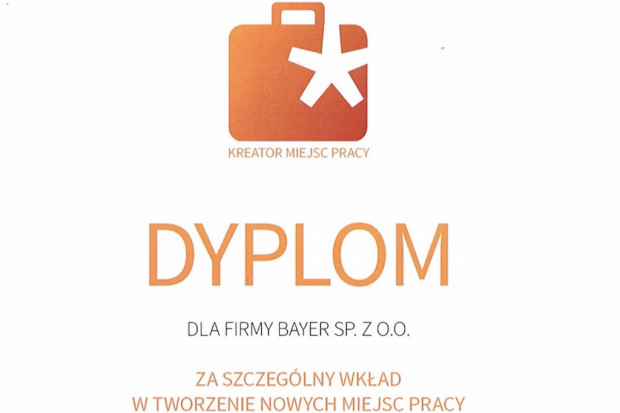 Konkurs "Kreator Miejsc Pracy": Bayer w Polsce wyróżniony