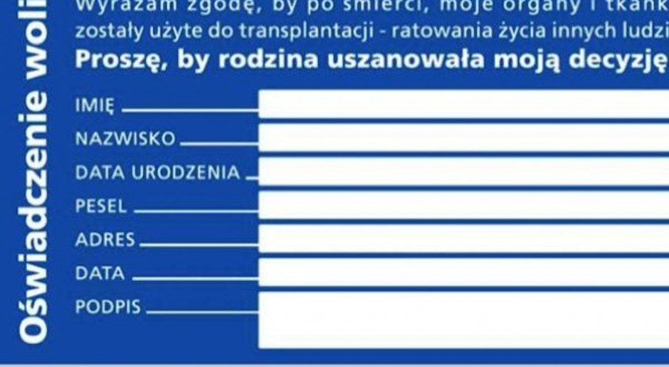 Badanie: 70 proc. Polaków ocenia, że mało wie o przeszczepach narządów