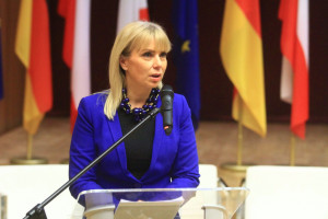 Elżbieta Bieńkowska, komisarz ds. rynku wewnętrznego i usług; FOT. PTWP Bruksela: komisarz Bieńkowska spotkała się z branżą farmaceutyczną