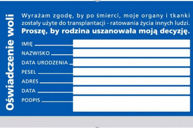 Jak podkreśla CBOS, oświadczenie woli częściej skłonni są wypełnić ankietowani, którzy słyszeli o nim przed badaniem Fot. Archiwum CBOS: 80 proc. Polaków zgadza się na przeszczep narządów po śmierci