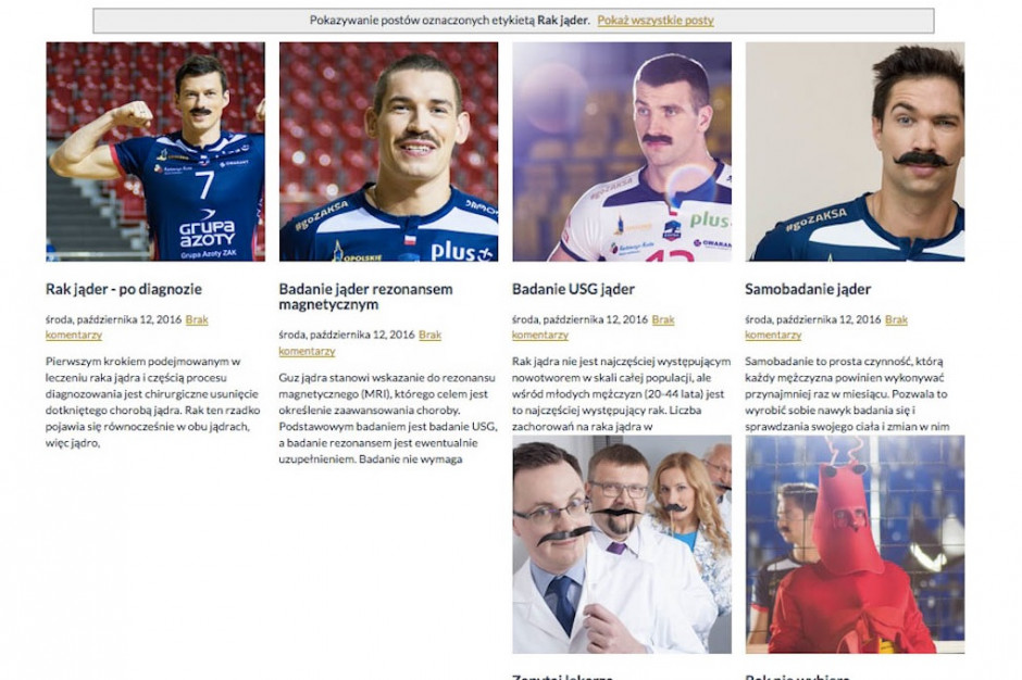Fragment strony akcji "Movember"; FOT. movember.org.pl Akcja społeczna: mężczyźni zapuszczają wąsy promując walkę z rakiem