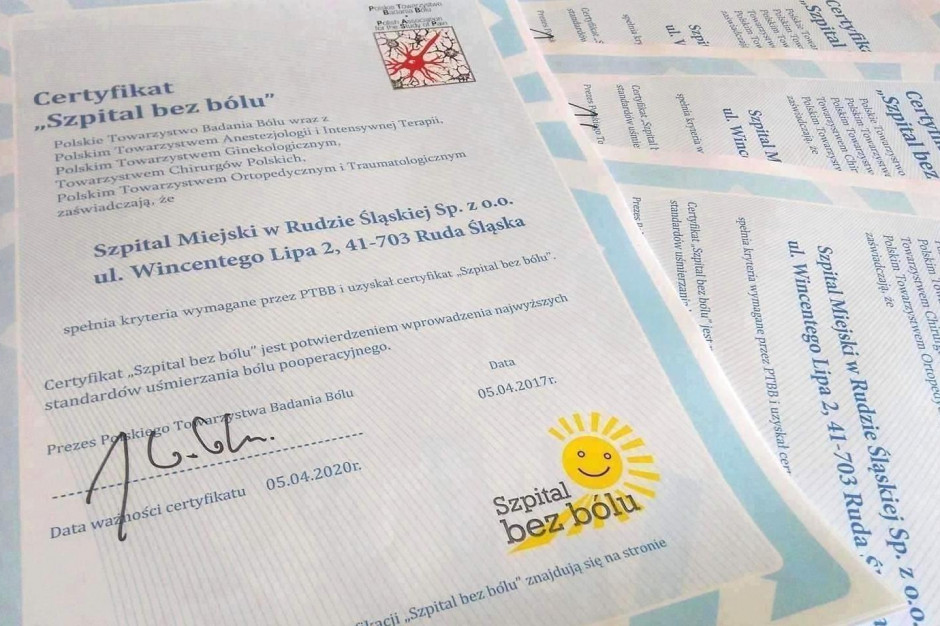 FOT. Szpial Miejski w Rudzie Śląskiej Ruda Śląska: miejska lecznica z certyfikatem "Szpital bez bólu"