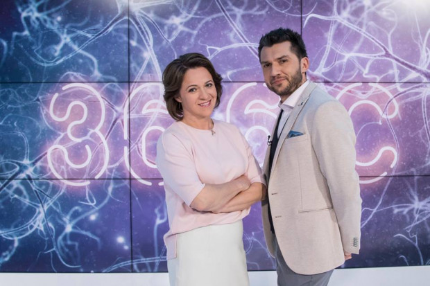 Ewa Drzyzga i współprowadzący program "36,6°C" dr hab. Krzysztof Łabuzek. Fot. Materiały prasowe Medyczny talk-show Ewy Drzyzgi wraca na antenę we wrześniu