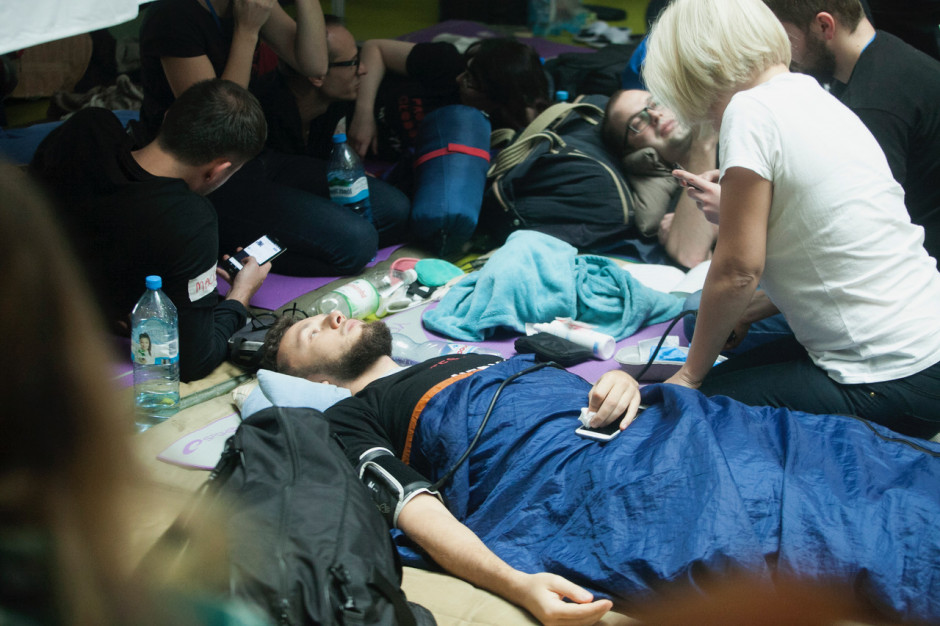 Protest głodowy rezydentów trwa od 2 października; FOT. Paweł Pawłowski/PTWP Nie wyjeżdżają i manifestują poparcie dla protestujących rezydentów