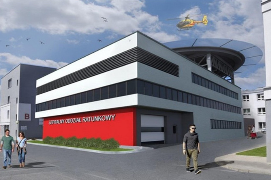 Projekt SOR z lądowiskiem przy Szpitalu Miejskim w Zabrzu. Fot. Archiwum Zabrze: przy szpitalu miejskim powstają SOR i lądowisko za 26 mln zł