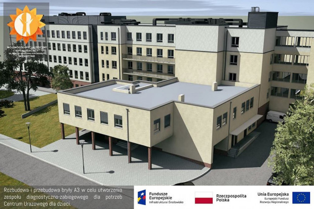 Tak będzie wyglądał obiekt po zakończeniu rozbudowy Fot. WSSzD w Olsztynie Olsztyn: powstaje Centrum Urazowe dla Dzieci