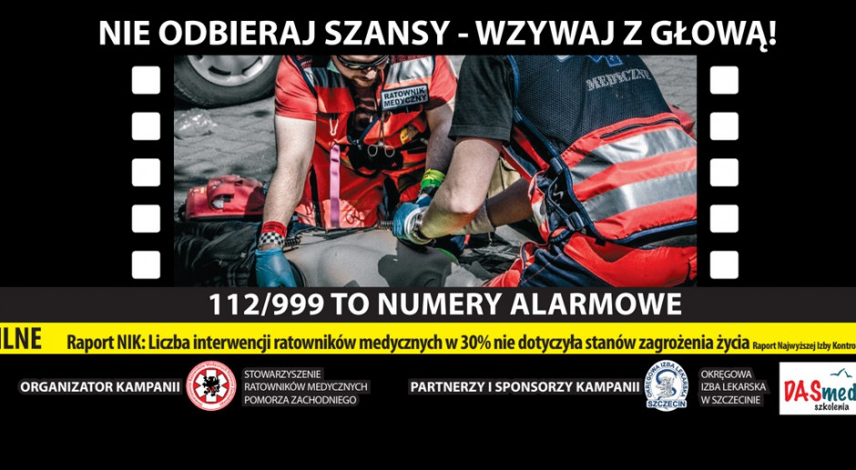 Szczecin: ratownicy medyczni zorganizowali kampanię społeczną, billboardy zawisną...