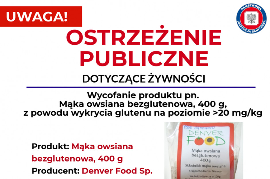 Osoby z alergią/nietolerancją na gluten nie powinny spożywać wskazanych w komunikacie partii produktu - informuje GIS. Fot. Materiały prasowe GIS wycofał partię mąki bezglutenowej z powodu... wykrycia glutenu
