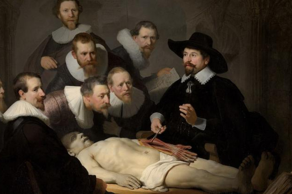 Lekcja anatomii, Rembrandt. Fot. Wikipedia Czy Kartezjusz był ojcem nowożytnej medycyny? A może Willis?