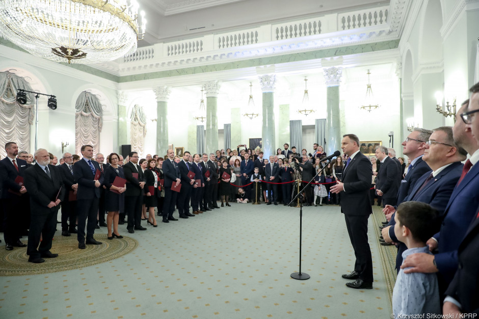 Uroczystość wręczenia nominacji profesorskich w Pałacu Prezydenckim w czwartek (12 grudnia). Fot. Prezydent.pl Nominacje profesorskie w dziedzinie nauk medycznych