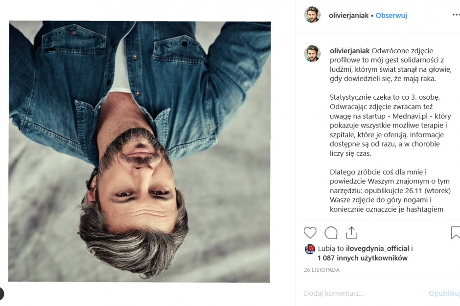 Wynalazek promuje akcja "#swiatdogorynogami", w którą spontanicznie i nieodpłatnie zaangażowali się wpływowi aktorzy i celebryci, m.in. Krystyna Janda, Olivier Janiak i Natalia Siwiec. Fot. Instagram Powstała aplikacja dla chorych na raka, która podpowiada, jak się leczyć
