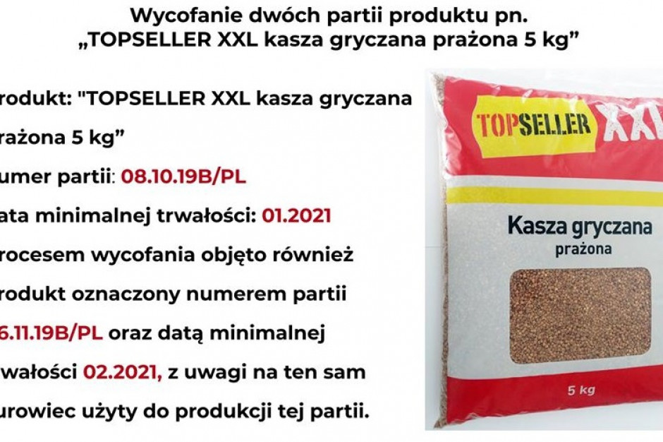 Fot. GIS GIS: dwie partie kaszy gryczanej skażone ochratoksyną A wycofane