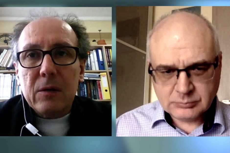Prof. Jarosław Sławek (z lewej): Słyszymy w mediach, że placówki medyczne są "wylęgarnią" koronawirusa; FOT. PTWP Prezes PTN: strach przed zakażeniem koronawirusem nie może opóźniać leczenia udaru