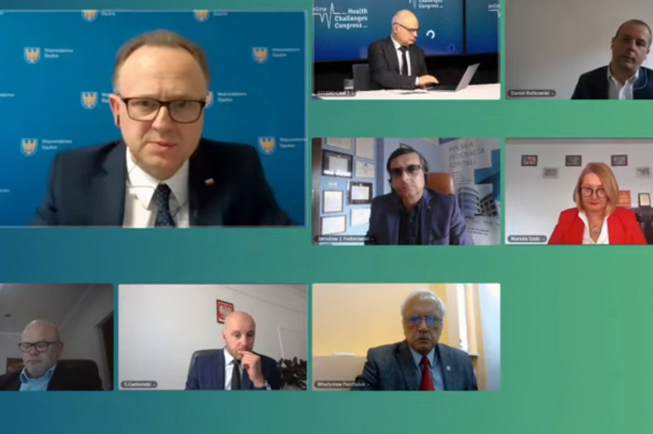 Pierwsza zdalna sesja w ramach V Kongresu Wyzwań Zdrowotnych Fot. Andrzej Wawok/PTWP V Kongres Wyzwań Zdrowotnych: wicemarszałek woj. śląskiego o tworzeniu centrum chorób zakaźnych