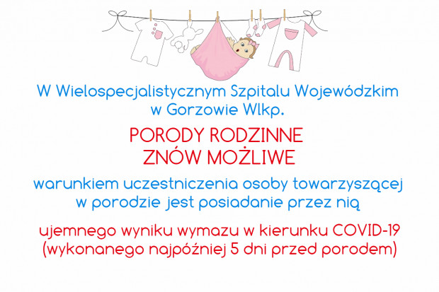 Fot. WSW w Gorzowie Wielkopolskim Gorzów Wlkp.: porody rodzinne w WSW znów możliwe, ale jest kilka warunków…