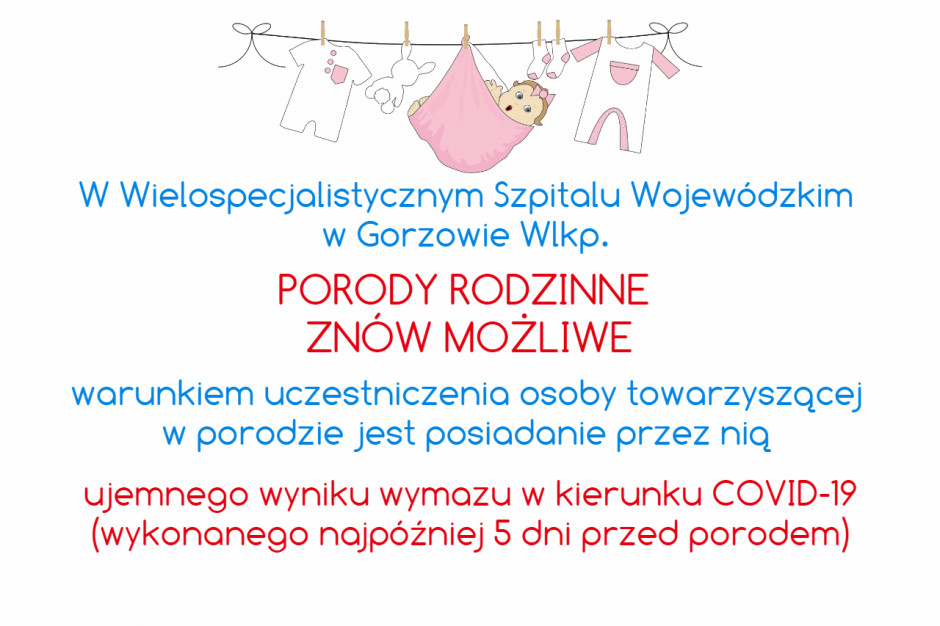Fot. WSW w Gorzowie Wielkopolskim Gorzów Wlkp.: porody rodzinne w WSW znów możliwe, ale jest kilka warunków…