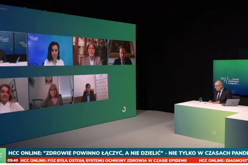 Sesja plenarna "Zdrowie powinno łączyć, a nie dzielić - nie tylko w czasie pandemii", jaka odbyła się w środę (17 czerwca) w ramach V Kongresu Wyzwań Zdrowotnych Online. FOT. PTWP HCC Online: porozumienie w sprawach zdrowia ważne nie tylko w czasie pandemii