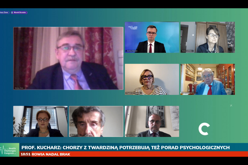 Sesja sesji "Jak zapewnić kompleksową opiekę dla chorych z niezaspokojonymi potrzebami zdrowotnymi - na przykładzie chorób włóknieniowych płuc". Fot. PTWP Eksperci na HCC Online: potrzebna refundacja leków antyfibrotycznych w twardzinie układowej