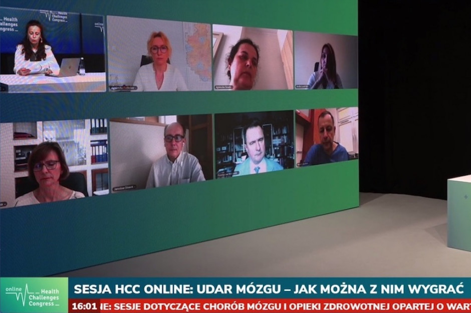 HCC Online: podczas sesji dotyczącej udaru mózgu; FOT. PTWP Udar mózgu leczymy już dobrze, ale system nadal wymaga wielu poprawek