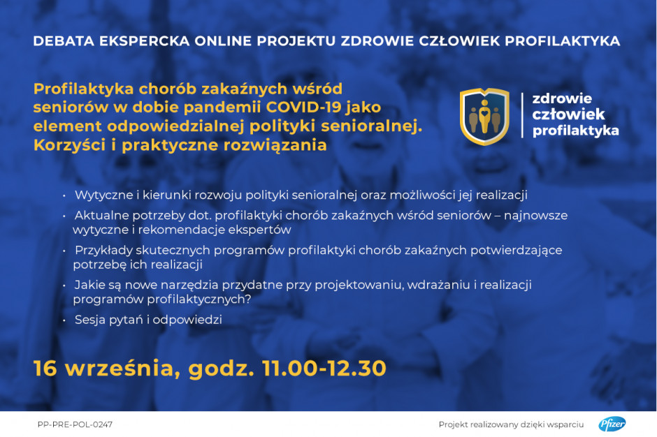 Debata online o profilaktyce chorób zakaźnych wśród seniorów w dobie pandemii COVID-19
