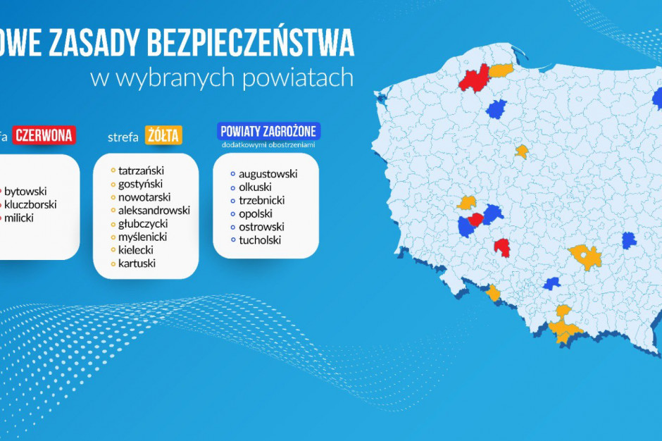 Fot. MZ (Twitter) MZ o obostrzeniach: znowu są powiaty w czerwonej strefie, więcej także w żółtej