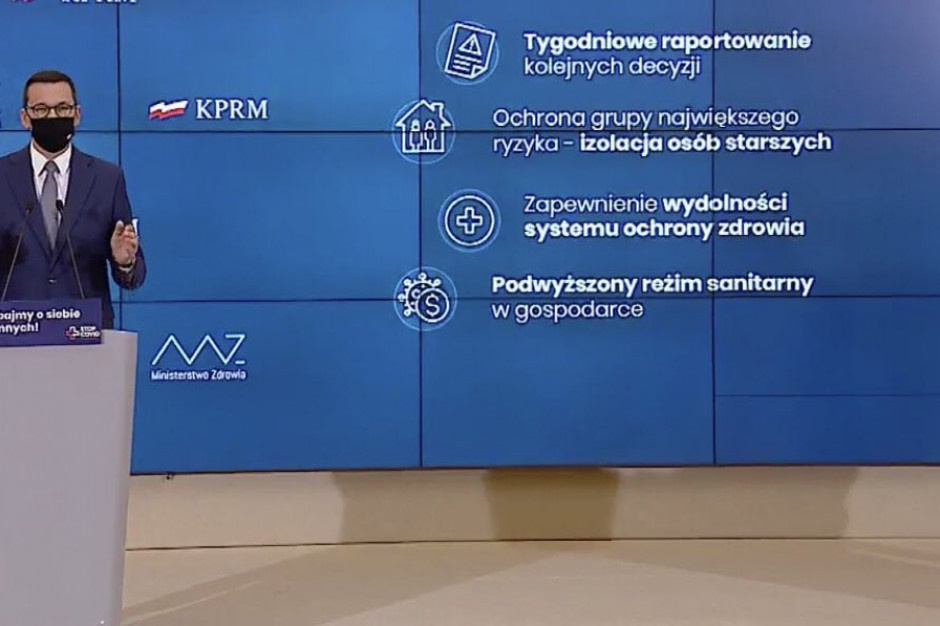 Premier Mateusz Morawiecki: - Dla niektórych osób restrykcje związane z COVID-19 to ograniczanie wolności. Fot. TT/MZ Premier: ograniczamy wolność obywateli, ale osób, które nie wierzą w pandemię jest niewiele