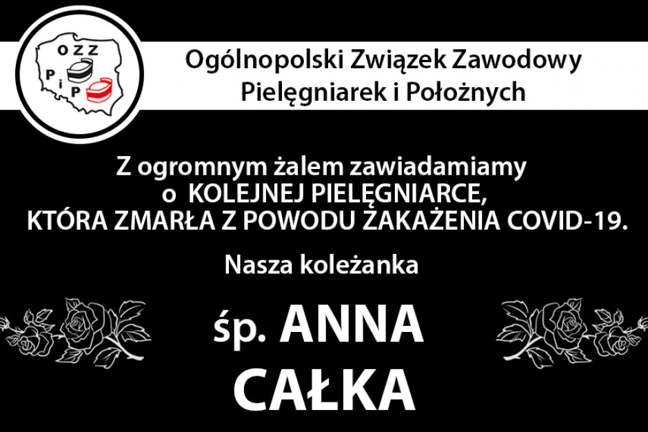 Od początku pandemii w Polsce zmarło 11 pielęgniarek i jedna położna. Fot. OZZPiP/Fb Zmarła pielęgniarka zakażona COVID-19, to kolejny nekrolog w ostatnich dniach