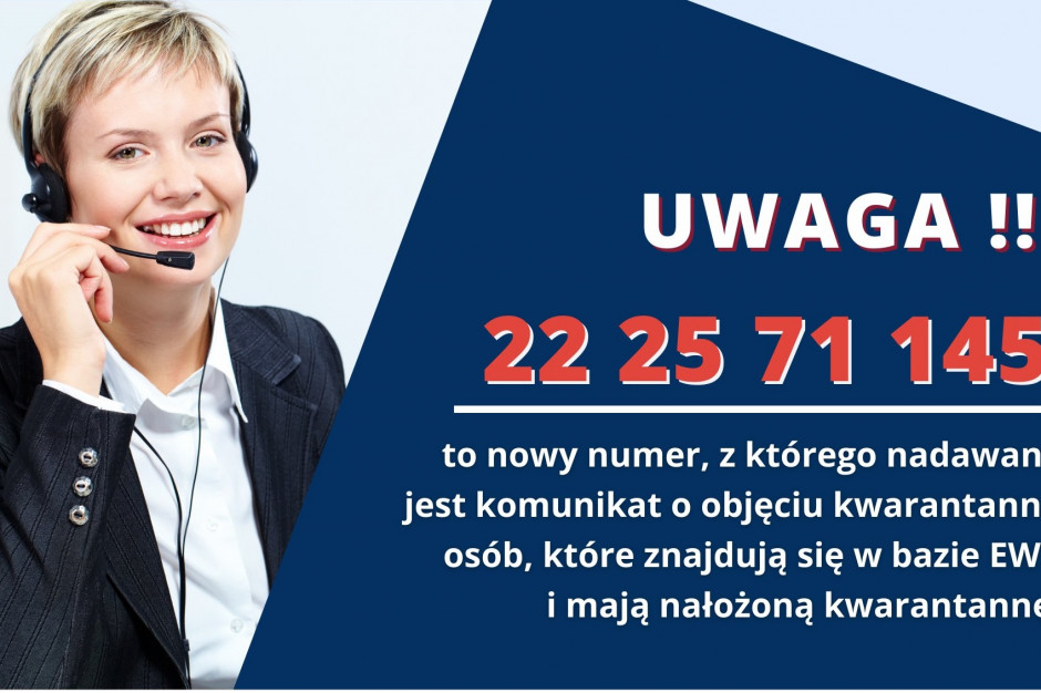 Nowy numer 22 25 71 145, z którego nadawany jest komunikat o objęciu kwarantanną osób. Fot. Twitter/GiS GIS: jest nowy numer telefonu z informacją o objęciu kwarantanną
