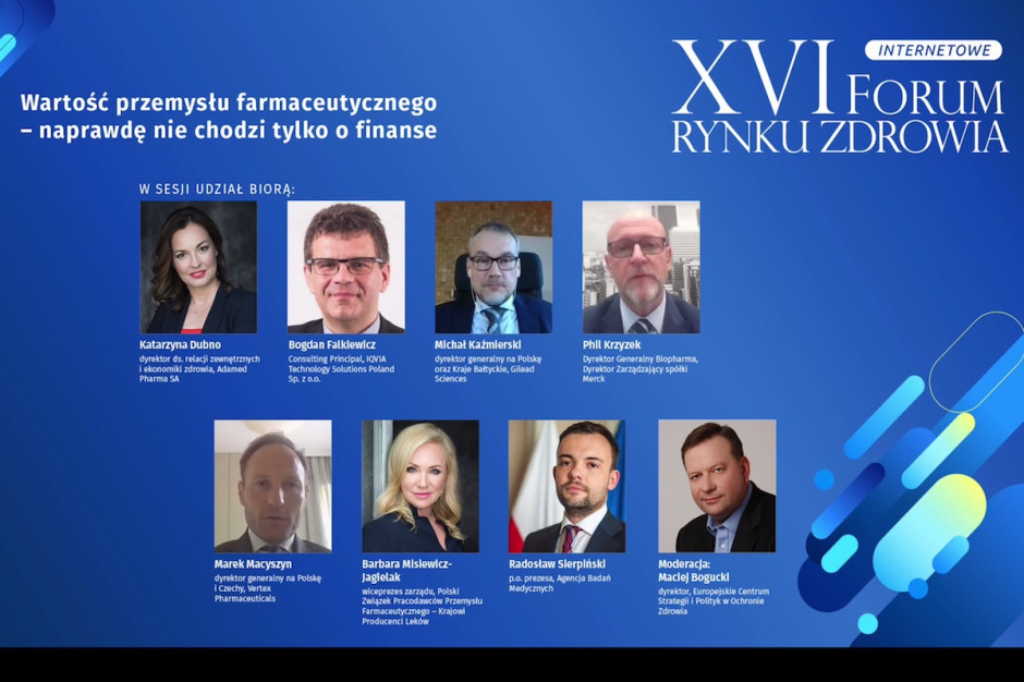 Zdalna debata "Wartość przemysłu farmaceutycznego" w ramach Internetowego XVI Forum Rynku Zdrowia; FOT. PTWP Wartość przemysłu farmaceutycznego - retransmisja debaty