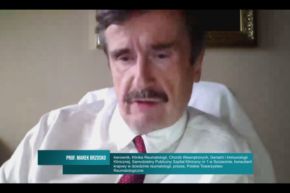 Prof. Marek Brzosko: - Nie ma na świecie towarzystwa naukowego, które przerwę w nowoczesnym leczeniu RZS akceptuje. Fot. screen/PTWP Prof. Marek Brzosko: trudno to wytłumaczyć reumatologom z innych krajów...