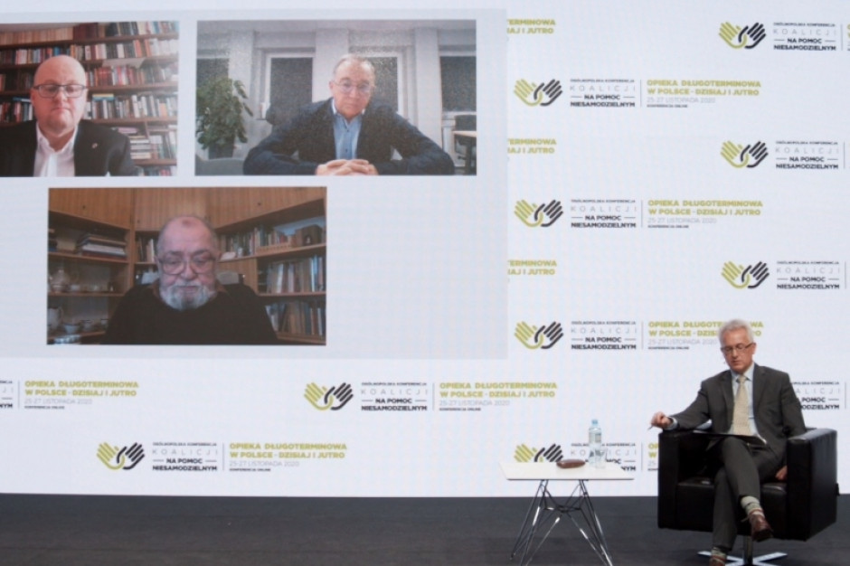 Podczas zdalnej Konferencji "Opieka długoterminowa w Polsce - dzisiaj i jutro"; FOT. Screen PTWP Eksperci: system opieki długoterminowej w Polsce pilnie potrzebuje nowych rozwiązań