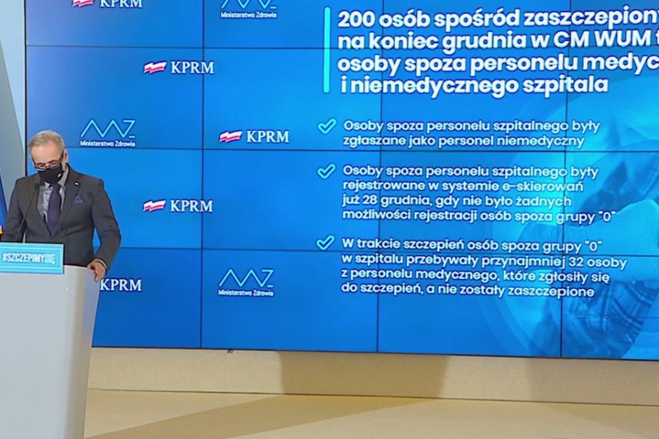 Minister zdrowia Adam Niedzielski ; FOT. Twitter/Screen PTWP Minister zdrowia: oczekuję dymisji prof. Gacionga z funkcji rektora WUM