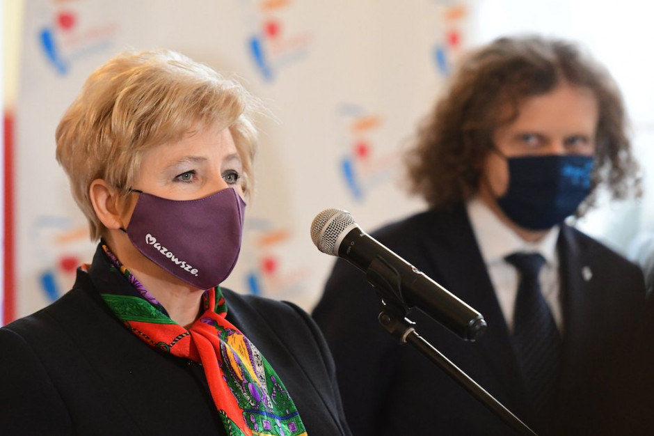Elżbieta Lanc, członek zarządu województwa mazowieckiego i Jacek Karnowski, prezydent Sopotu; FOT. Twitter/UMWM Dlaczego samorządowcy buntują się przeciwko zapowiadanemu upaństwowieniu szpitali?