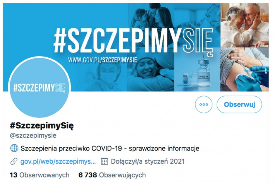 Trwa kampania #SzczepimySię; FOT. Twitter/Srceen PTWP Lekarze i politycy zachęcają do szczepień przeciwko COVID-19. Trwa kampania #SzczepimySię