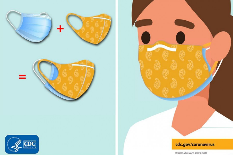 Rekomendacje amerykańskiej agencji Centrów Kontroli i Zapobiegania Chorobom (CDC) to dwie maseczki noszone na raz. Fot. CDCGOV/Instagram Nosimy maseczki, bo trzeba, ale często byle jakie, brudne i wilgotne