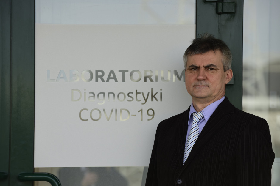 Na zdjęciu: Andrzej Pławski, kierownik Laboratorium Diagnostyki COVID-19 w IGC PAN w Poznaniu; FOTO: PTWP W Wielkopolsce blisko 90 proc. zakażeń COVID-19 to wariant brytyjski