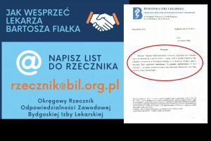 Nauczyciele bronią lekarza Bartosza Fiałka. "Piszemy maile do rzecznika"
