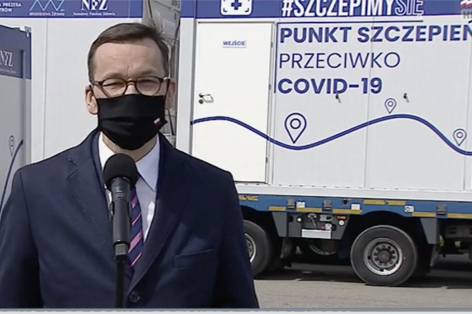 Morawiecki: - Ruszamy z szeroką akcją promującą szczepień; FOT. Screen PTWP Morawiecki: wrzucamy wyższy bieg w programie szczepień przeciwko COVID-19